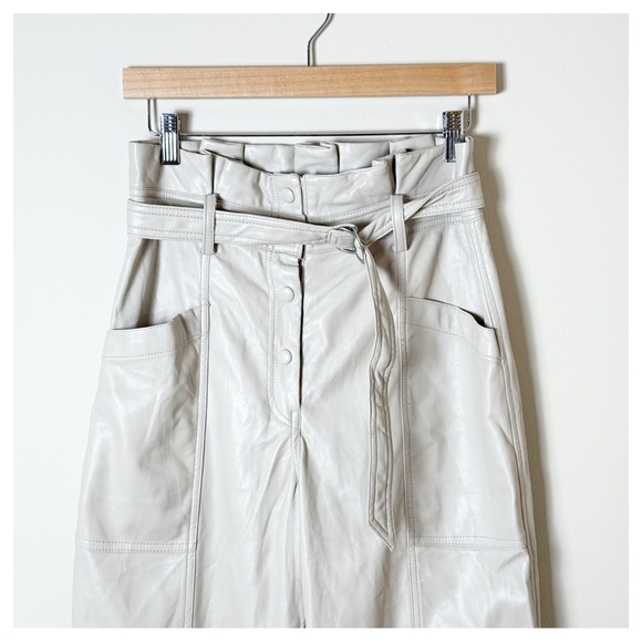 HOUSE OF HARLOW 1960 FAUX LEATHER HIGH WAIST DRESS PANTS WITH BELT MEDIUM $189 - Picture 2 of 10